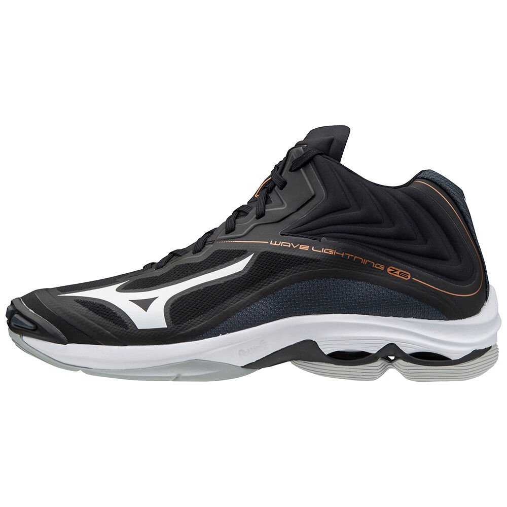 Tenis Para Voleibol Mizuno Wave Lightning Z6 Mid Para Mujer Negros/Blancos 4563928-LX